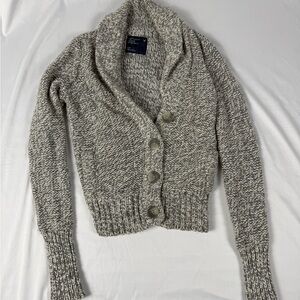American Eagle Outfitters Marled Gray Cardigan Vintage